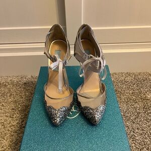 Blue by Betsey Johnson glitter heels